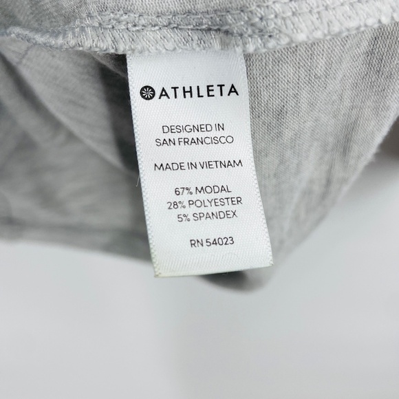 ATHLETA Light Gray Oversized Modal Blend Asymmetrical Dolman Sleeve Top Size XS - Picture 5 of 5
